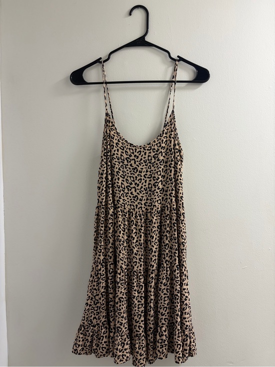 Bluenotes Dresses & Skirts - Bluenotes Tan Leopard Print Spaghetti Strap Dress